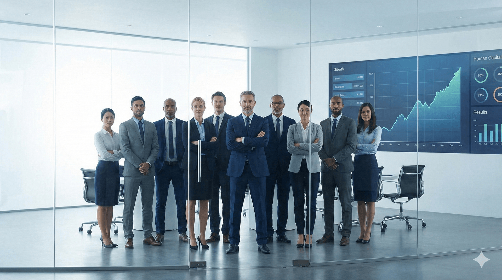 企業オフィスと成長イメージ